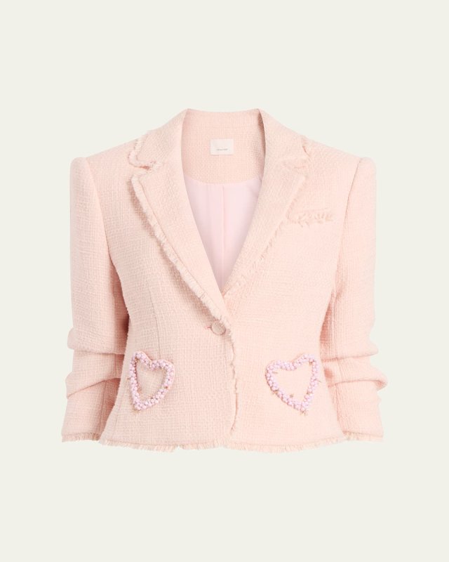 Kalina Textured Beaded Heart Blazer